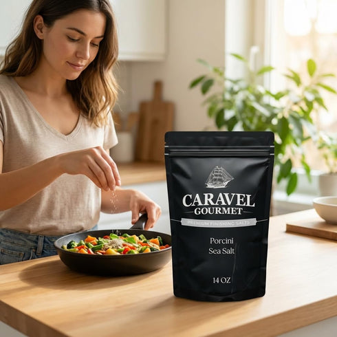 Umami-Packed 14 oz Porcini Sea Salt Infused with Finely Ground Porcini Mushrooms Mushroom Seasoning with Rich & Earthy