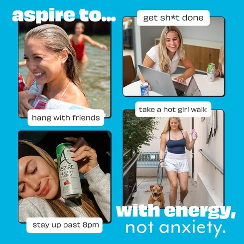 Pack, 80mg 18 Pack ASPIRE The Fan Favorite Variety Healthy Energy Drink Natural Caffeine, Zero Sugar No Carbs Keto