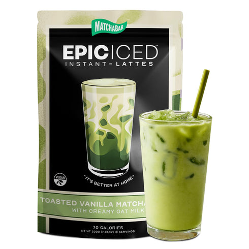 Matchabar Epic Iced Instant Latte Powder | Toasted Vanilla Matcha w/Oat Milk
