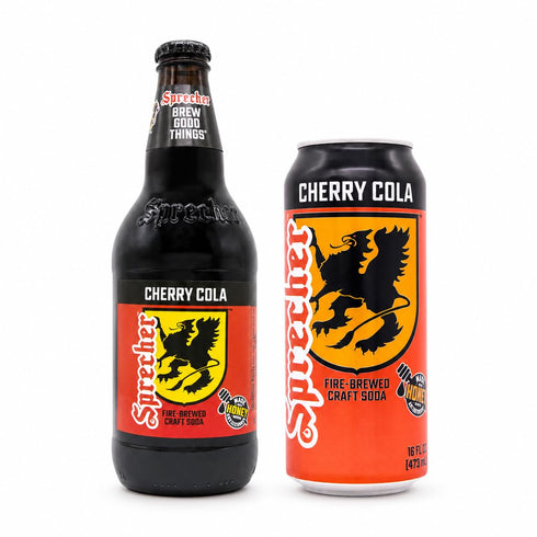 Sprecher 16 oz (12 Pack), County Cherry Cola in fl Cans Fire-Brewed Craft Soda with Real Honey & Door Cherry Juice