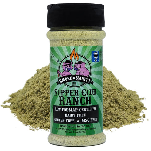 Smoke n Sanity Supper Club Ranch Seasoning - Monash Certified Low FODMAP, Gluten Free, Kosher, Dairy Free (4.5 oz