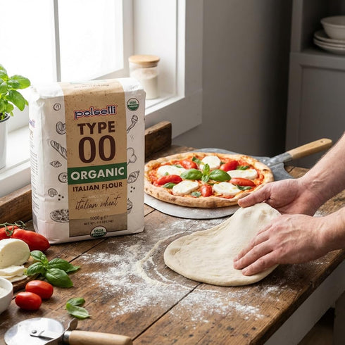 00, 100% 5 11 lbs, POLSELLI Organic Flour, Type Italian Grain, Double Zero Flour, OO Extra Fine, kg, BIO, Neapolitan