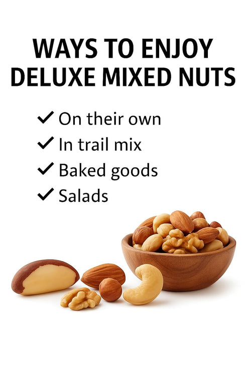 8oz, Foods Alive Organic Deluxe Mixed Nuts, Kosher Blend of Premium Organic Cashews, Almonds, Walnuts, Pecans, Brazil