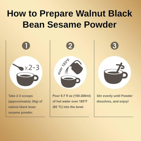 I WUGU 2-Pack 19.25 oz Walnut Black Soybean Sesame Powder, Plant-Based Meal Replacement, Healthy Breakfast Instant