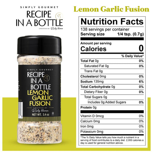 3.4 oz Simply Gourmet Chef-Crafted Premium Spice Blends & Seasonings - Lemon Garlic Seasoning - All Purpose Spices