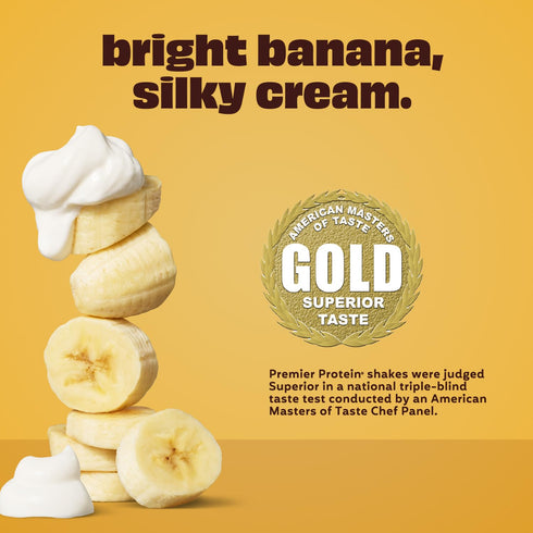 30g 24 Immune 11.5 oz, 12 Pack Premier Protein Shake, Bananas & Cream, Protein, No Added Sugar, Vitamins & Minerals