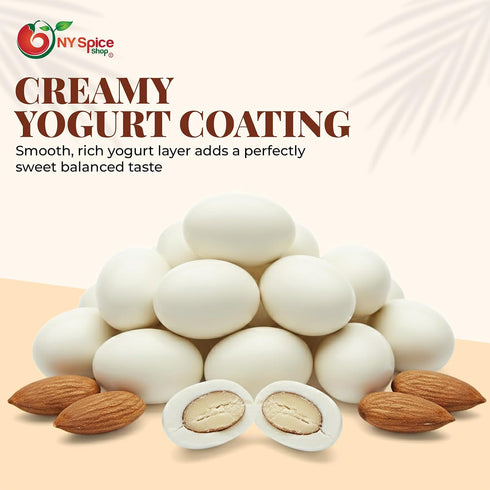 3 NY Spice Shop Yogurt Covered Almonds - Pound Candy Coated Almond - Trail Mix Yogurt Almonds Sweet Nut Snacks