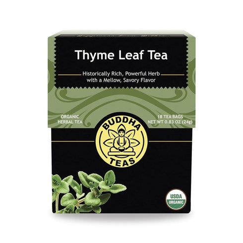 Buddha Teas Organic Thyme Leaf Herbal Tea - Caffeine Free - Antioxidants & Minerals - 18 Tea Bags