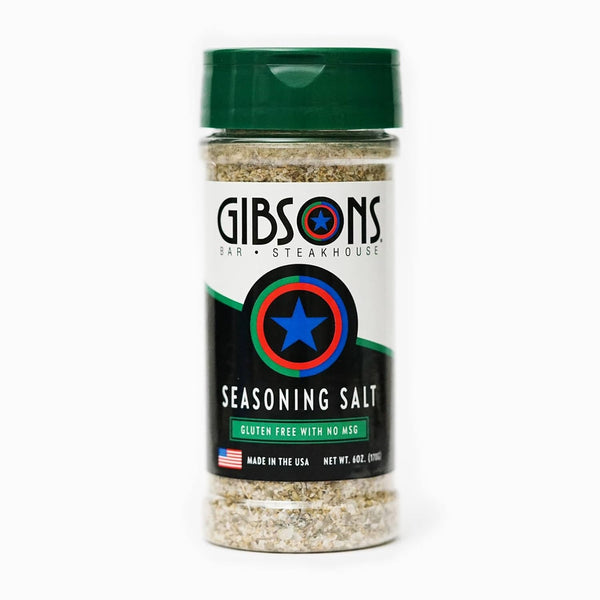 Gibsons Steakhouse Seasoning Salt (6 Ounce Jar) - Original Cooking & Grilling Blend of Spices, No MSG