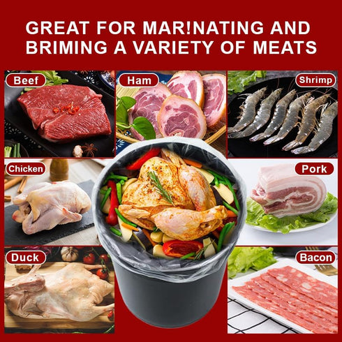 SXEDMUHD 5 12 Turkey Brine Bag, gallon barrel lining bag, pieces, for curing and salting, super heavy duty leak proof