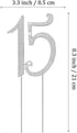 JANOU 15 Cake Topper Number 15, Crystal Rhinestones for Birthday Anniversary Party Decoration