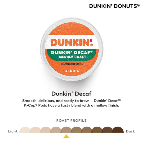 44 Dunkin' Donuts Decaf Keurig Single-Serve K-Cup Pods, Medium Roast, Box of K-Cup Pods
