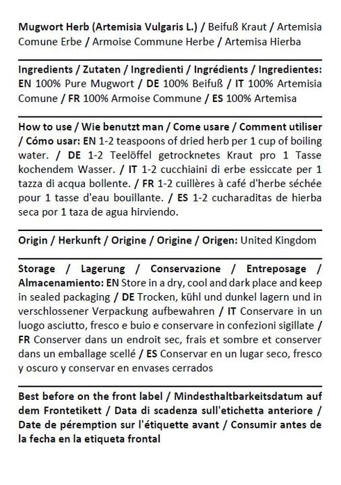 Health Embassy Mugwort Herb | Loose Herbal Tea (100g) Artemisia Vulgaris L