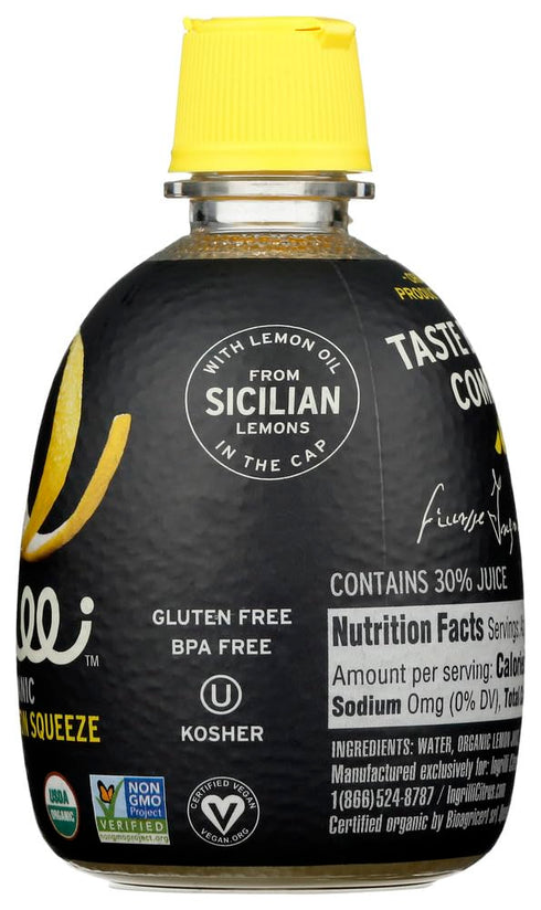 Ingrilli 4 Oz (Pack 12) Organic Lemon Squeeze, Fl Bottle