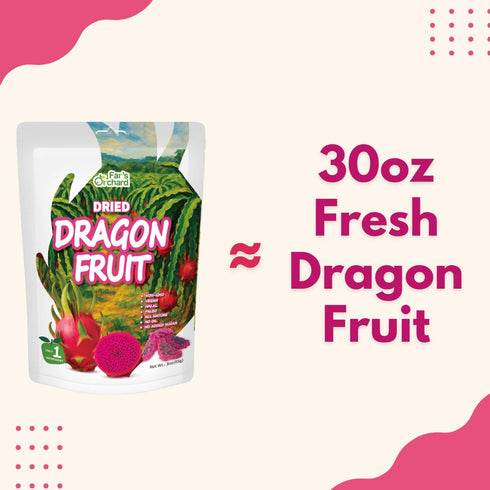 FAR'S ORCHARD 3oz, Fars Orchard Dried Dragon Fruit Snacks All Natural Dragon Fruit, No Sugar Added, Non-GMO, Vegan