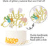 Kaoenla Gold Glitter Happy Easter Cake Topper - Bunny Easter Egg Decor, Spring Floral Easter Party Decorations Supplies