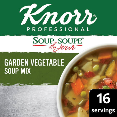0g 1 Count (Pack 4) Knorr Professional Soup du Jour Garden Vegetable Soup Mix Vegetarian, Gluten Free, Trans Fat per