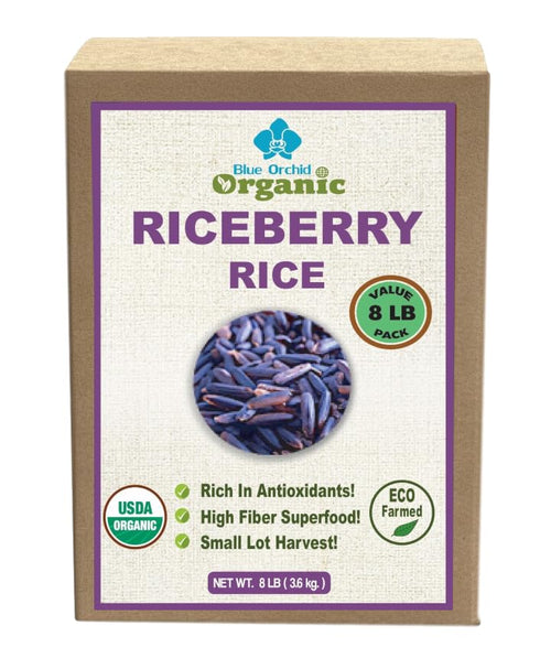 Organic Riceberry Rice 8 LB Value Pack - Purple Thai Black Jasmine