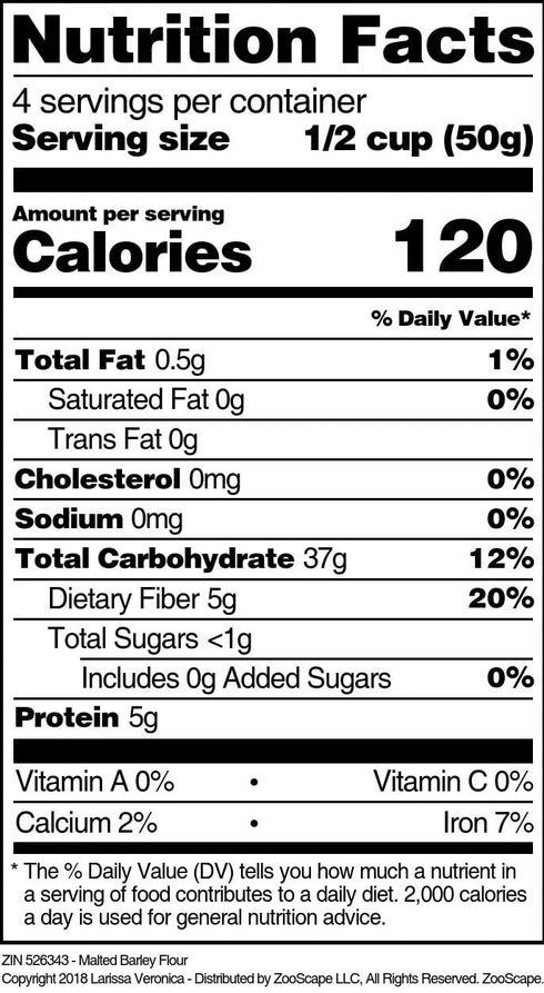 Larissa Veronica (16 oz, 526343) Malted Barley Flour ZIN: