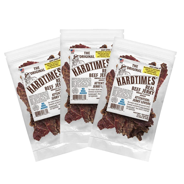 Hardtimes Handcrafted Beef Jerky - Original Flavor - 3 Pack of 4