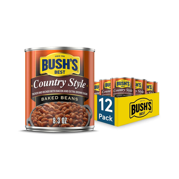BUSH'S BEST 8.3 oz Canned Baked Beans, Country Style with Bacon and