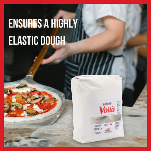 Bleached(5 11 lbs Voila, Table and Dusting Flour, Soft Wheat, Pizza, Baking, Pasta, Italy, Spolvero, All Natural, Non