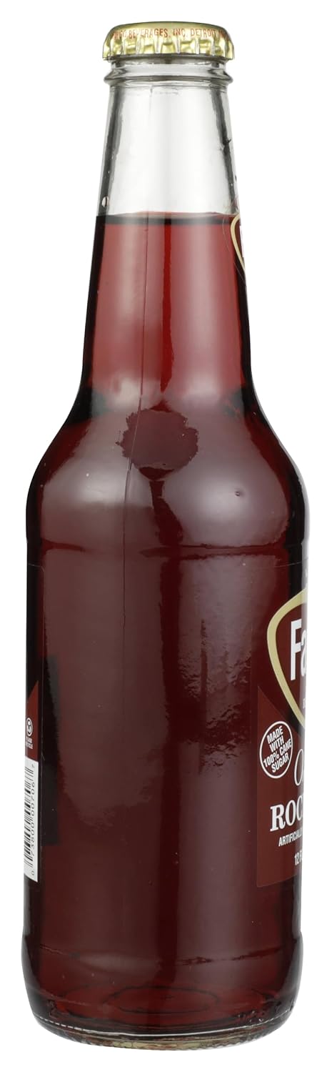 12-fl. oz. Faygo original Rock & Rye flavored cream cola, glass bottle