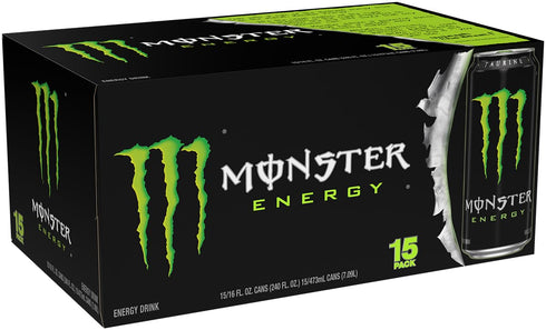 16 Pack 15 Monster Energy Drink, Green, Original, Ounce |