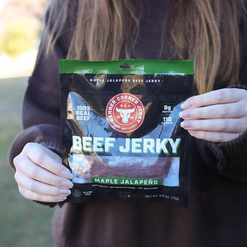 (2.5oz) 100% Renner Corner Jerky's Maple Jalapeno Beef Jerky - Natural, Handcrafted Premium Beef, Made in South Dakota
