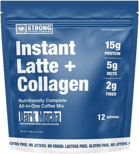 Strong Coffee Co. Dark Mocha Instant Latte | Organic Coffee with 15g