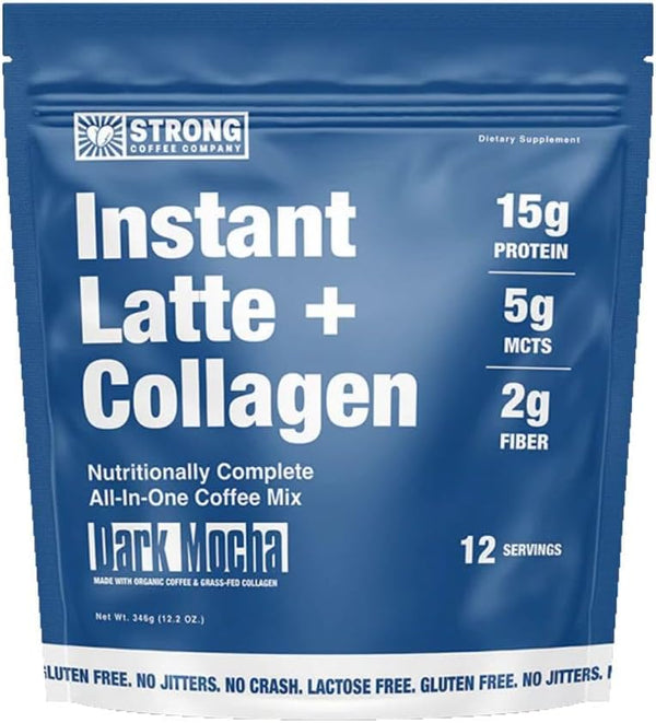 Strong Coffee Co. Dark Mocha Instant Latte | Organic Coffee with 15g