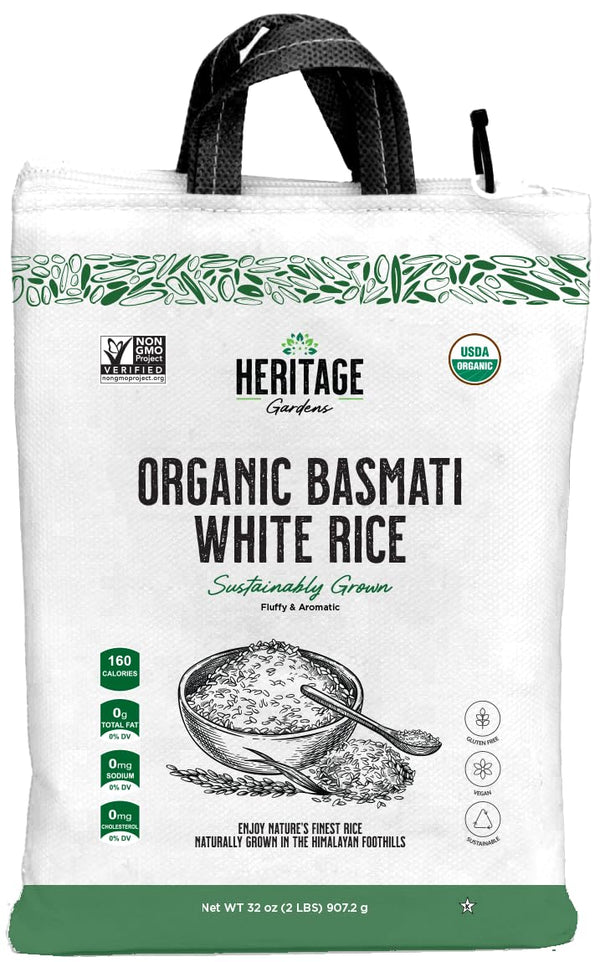 Earth's Promise Heritage Gardens Organic White Basmati Rice 80 oz (5 lb) Extra Long