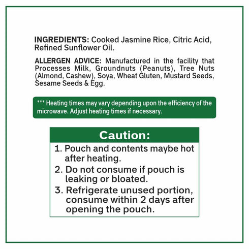Eat Regal Jasmine Microwave Parboiled Rice: Pack of 6, 8.8 Ounce, Ready Rice in 90 Sec, 100% Natural Ingredients