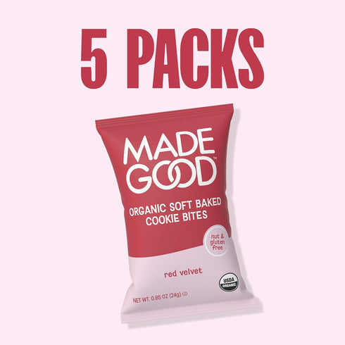 0.85oz MadeGood Red Velvet Soft-Baked Cookies, Each, Organic Snacks