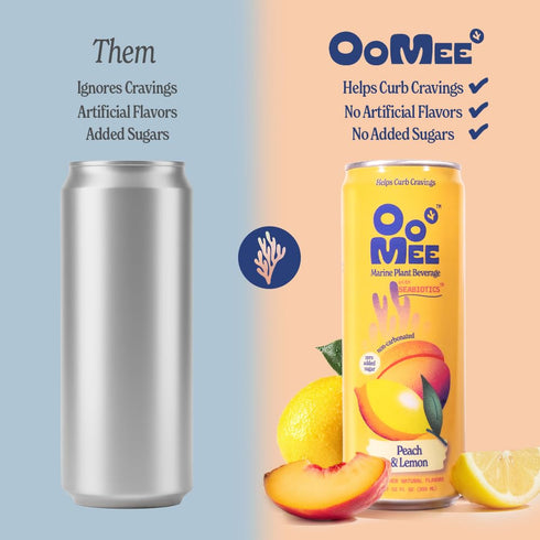 (4 Pack, OoMee Prebiotic Beverage - Vegan, Sustainable Marine Sourced Prebiotics, Support Digestive Health