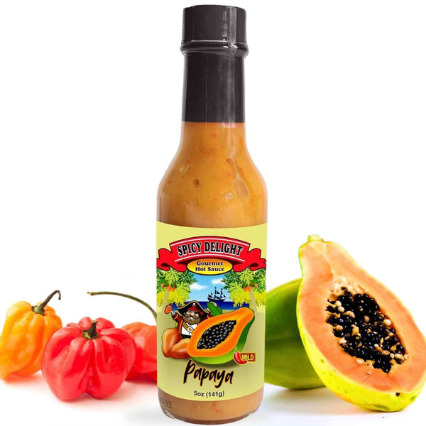 Spicy Delight Aruba Hot Sauce by Flavor Pirate, 5 oz, Made with Habanero Pepper, Papaya, and Spices, Gluten Free, Vegan