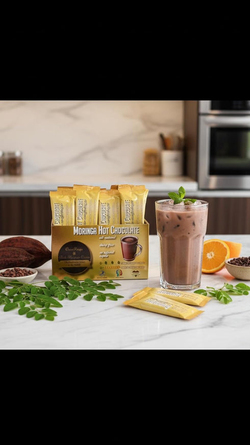 CocoRinga Moringa Hot Chocolate Cacao (LARGE box) First Natural Keto Non-dairy Hot Cocoa, Caffeine Free, Low Carb, High