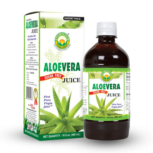 BASIC AYURVEDA Aloe Vera Juice Sugar Free | 16.23 Fl Oz (480ml)