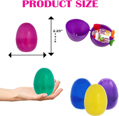 200-Pack 2.3" (200-Pack) The Dreidel Company Fillable Easter Eggs with Hinge Bulk Colorful Bright Plastic Easter Eggs