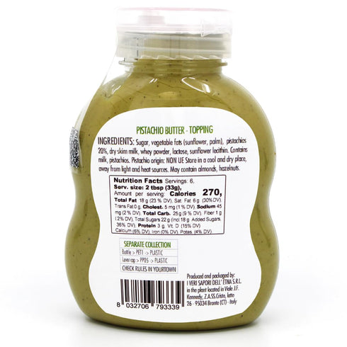 200 (7.05 oz), GUSTO ETNA Pistachio Cream/Butter, Squeeze Botttle g Sicilian Pistachio Cream, Ideal for coffee