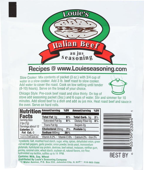 Louie's 3 oz, 3 Italian Beef Seasoning, pk