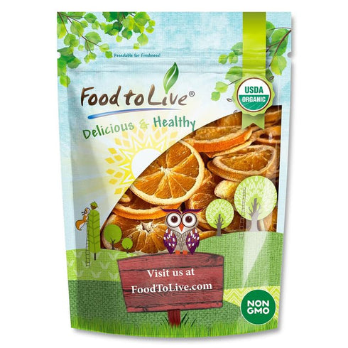 Food to Live Organic Dry Orange Slices, 3 Ounces Natural Dehydrated Citrus