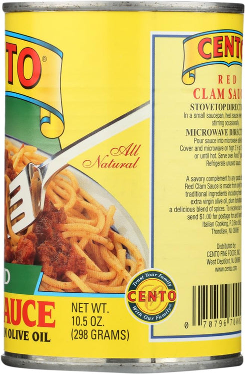 Cento 10.5 (Pack 6) Red Clam Sauce with Extra Virgin Olive Oil Ounce