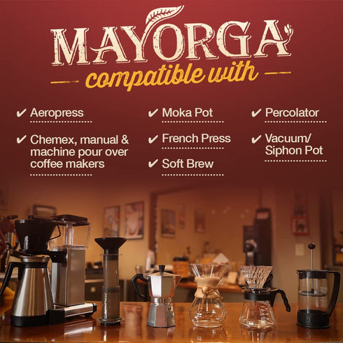 Pack 3,12 oz Roast-100% Mayorga Coffee Gift of bags-Cubano Roast Dark Roast, Mayan Blend Medium Roast, Muy Macho Bold