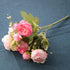 NURCIX 5) Simulation Rose Wedding Bouquet Bouquet Wedding Home Decoration Simulation Flower Small Bouquet Peony (Red