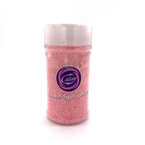 Edible Pink Sanding Sugar Sprinkles - Cupcake Cake Toppers, Celebrations Candy Pearls Shaker Jar for Wedding Party Cake