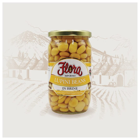 24 oz. (680g) 100% Flora Foods Lupini Beans | Ready to Eat Healthy Snack | Jar | Imported Italian | All Natural | Non