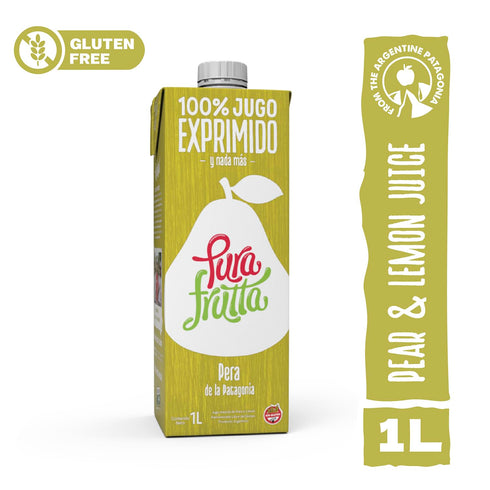 Pura Frutta 33.8 oz (1L) 8-Pack 100% - Pear Juice - fl Juice Box, - Cold-Pressed, Not From Concentrate (NFC), No Sugar