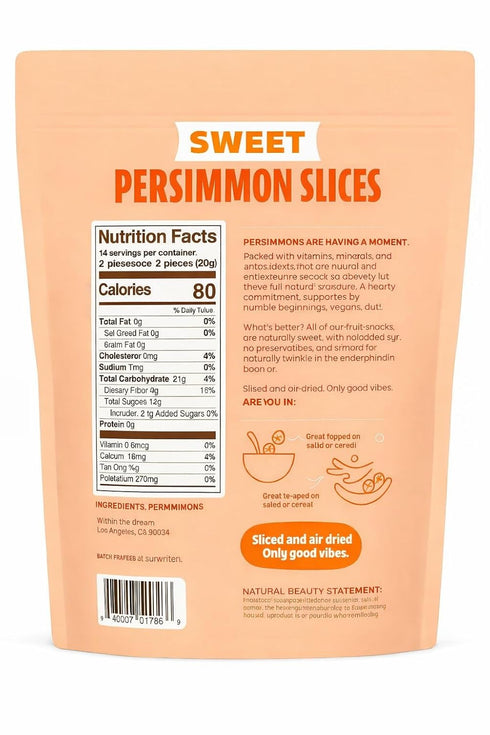 Persimmon Vitamin-Packed 16 Whitney Jordan Naturals, Sweet Air-Dried Slices - Ready to Snack, No Added Sugar, Non-GMO