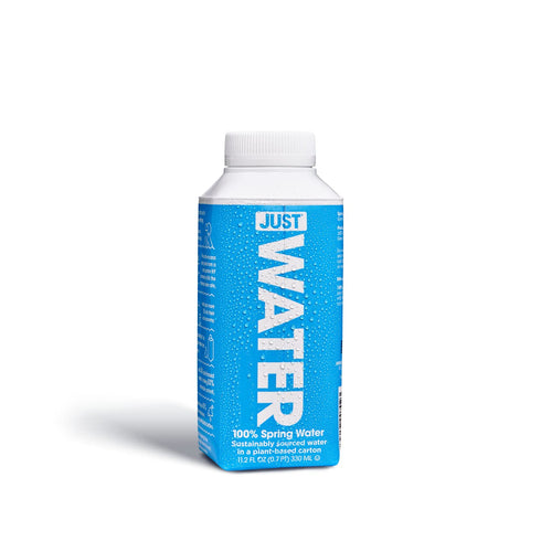 100% 8.0 11.2 Oz (Pack 24) JUST Water - Spring Water, Naturally Alkaline, pH - Plant-Based, BPA Free, Sustainable